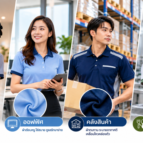 เสื้อยูนิฟอร์มใช้ผ้าอะไรดี: แม่บ้าน ออฟฟิศ คลังสินค้า โรงงานอาหาร