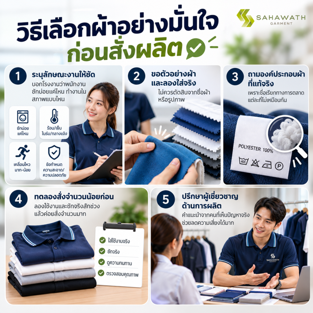 วิธีเลือกผ้าอย่างมั่นใจก่อนสั่งผลิต