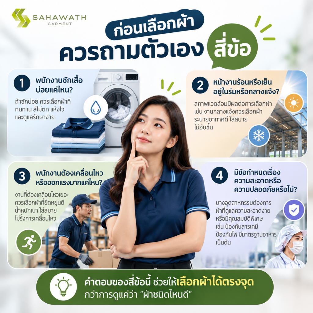 เลือกผ้าตามประเภทงาน